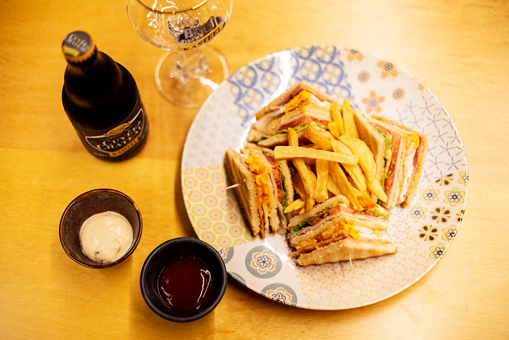 Overhead shot of the restaurant dining area